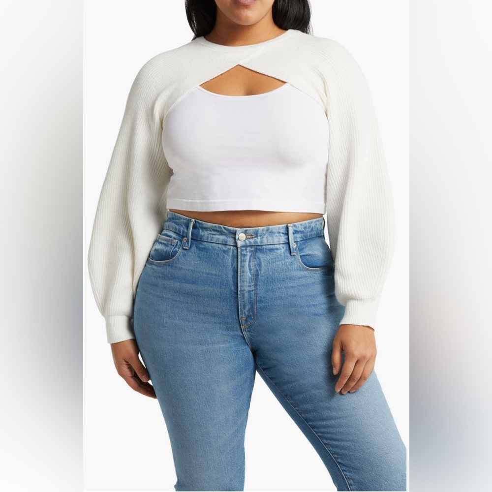 Open Edit Sweater Shrug in Brown sz S